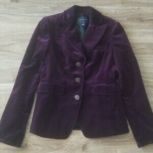 BANANA REPUBLIC EGGPLANT COLOR VELVET BLAZER SIZE 0